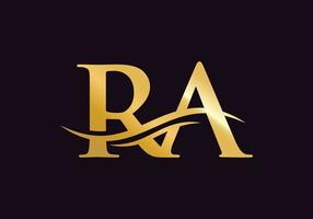 RA Linked Logo for business and company identity. Creative Letter RA Logo Vector