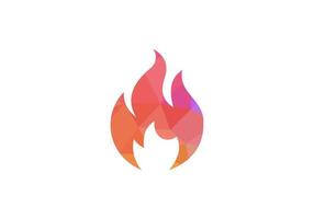 logotipo de fuego. quemadura de llama de fuego, icono de línea negra vectorial. advertencia inflamable o etiqueta de comida picante, signo de llama de fuego ardiente vector
