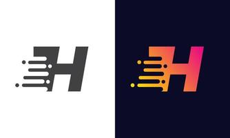 Letter H Logo Fast speed, quick energy drop icon.  Speed Logotype Element