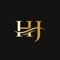 Creative HJ letter with luxury concept. Modern HJ Logo Design for business and company identity. vector