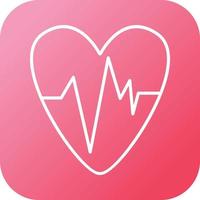 Heart ECG vector line icon