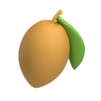 icono 3d de fruta de chicozapote png