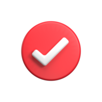 ícone vermelho correto da interface do usuário 3d png