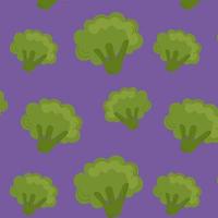 Vector seamless pattern with a broccoli.Hand draw fresh green healthy food. Vegetable