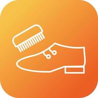 hermoso icono de vector de línea de zapato y cepillo