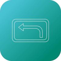Beautiful Left Turn line icon vector