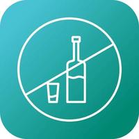 Beautiful No Drink Line Vector Icon