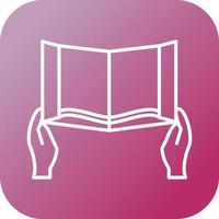Beautiful Reading Book  Line Vector Icon