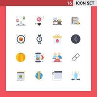 Pack of 16 Modern Flat Colors Signs and Symbols for Web Print Media such as newspaper market light financial monitor Editable Pack of Creative Vector Design Elements
