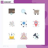 Universal Icon Symbols Group of 9 Modern Flat Colors of discussion communication supermarket call easter Editable Vector Design Elements