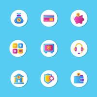 Gradient Banking Apps UI Icons Set vector