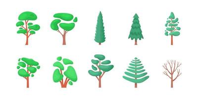 Collection of trees. tree set isolated on white background. vector