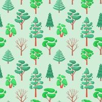 Cute seamless pattern with various trees vector
