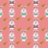 Rabbit pattern design, orange carrot, fabric pattern, 2023 year of the rabbit vector