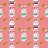 Rabbit pattern design, orange carrot, fabric pattern, 2023 year of the rabbit vector