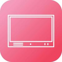 Beautiful Televison Set Line Vector Icon