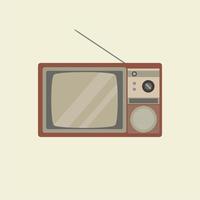 Ilustración de vector de diseño plano de televisión clásica vintage. diseño de televisión retro. viejos electronicos