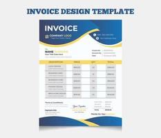 Abstract geometric business invoice template vector