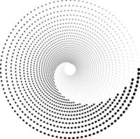 Halftone circular spiral logo set. Circular dotted isolated on the white background vector