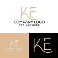 Initial Letter KE Logo Design Monogram Creative Modern Sign Symbol Icon vector