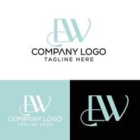 Initial Letter EW Logo Design Monogram Creative Modern Sign Symbol Icon vector