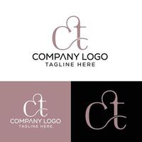 letra inicial ct logo diseño monograma creativo moderno signo símbolo icono vector