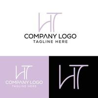 letra inicial ht logo diseño monograma creativo moderno signo símbolo icono vector