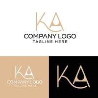 Initial Letter KA Logo Design Monogram Creative Modern Sign Symbol Icon vector