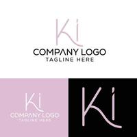 Initial Letter KI Logo Design Monogram Creative Modern Sign Symbol Icon vector