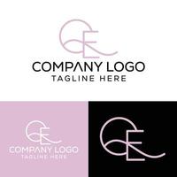 letra inicial qe diseño de logotipo monograma creativo moderno signo símbolo icono vector