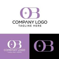 letra inicial ob logo diseño monograma creativo moderno signo símbolo icono vector