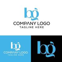 letra inicial bg diseño de logotipo monograma creativo moderno signo símbolo icono vector