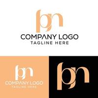 Initial Letter PN Logo Design Monogram Creative Modern Sign Symbol Icon vector