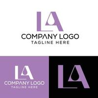 Initial Letter LA Logo Design Monogram Creative Modern Sign Symbol Icon vector