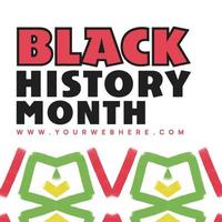 Black history month, geometric post template, south africa flag colors vector