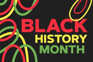 Geometric banner template on black background, Black history month, decoration vector