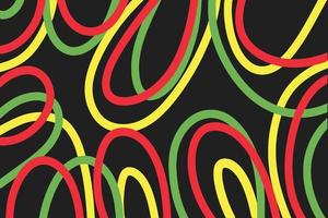 Geometric lines of red, green and yellow on a black background, decoration for a banner vector