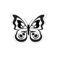 Butterfly set graphic black white isolated sketch illustration vector. Modern seamless pattern of monarch butterfly contours on white background for decoration design. Closeup design element. vector