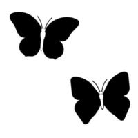 mariposa conjunto gráfico negro blanco aislado dibujo ilustración vector. patrón moderno sin costuras de contornos de mariposa monarca sobre fondo blanco para el diseño de decoración. elemento de diseño de primer plano. vector