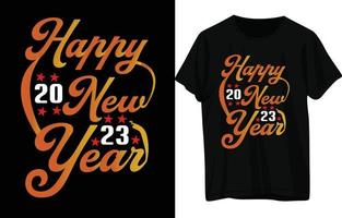 diseño de camiseta feliz año nuevo vector