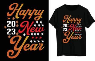 diseño de camiseta feliz año nuevo vector