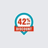 42 discount, Sales Vector badges for Labels, , Stickers, Banners, Tags, Web Stickers, New offer. Discount origami sign banner.