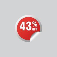 43 discount, Sales Vector badges for Labels, , Stickers, Banners, Tags, Web Stickers, New offer. Discount origami sign banner.