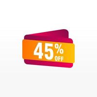 45 discount, Sales Vector badges for Labels, , Stickers, Banners, Tags, Web Stickers, New offer. Discount origami sign banner.