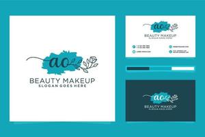 Initial AO Feminine logo collections and business card templat Premium Vector