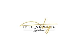 Initial LY signature logo template vector. Hand drawn Calligraphy lettering Vector illustration.