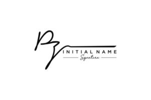 Initial PZ signature logo template vector. Hand drawn Calligraphy lettering Vector illustration.