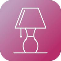 Beautiful Table Lamp Line Vector Icon
