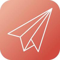 Beautiful Paper Airplane Line Vector Icon