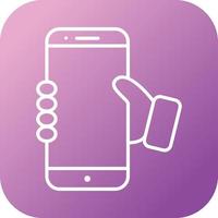 Beautiful Holding Phone Line Vector Icon